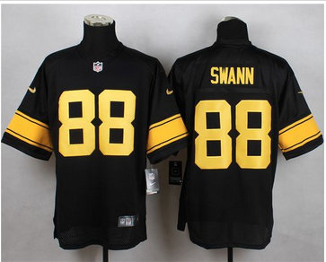 Nike Pittsburgh Steelers #88 Lynn Swann Black(Gold No.) Men's Stitched NFL Elite Jersey Nike Pittsburgh Steelers #88 Lynn Swann Black(Gold No.) Men's Stitched NFL Elite Jersey
