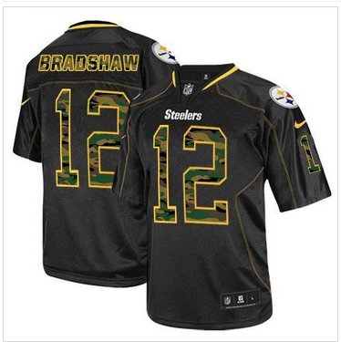 Nike Pittsburgh Steelers #12 Terry Bradshaw Black NFL Elite Camo Fashion Jersey