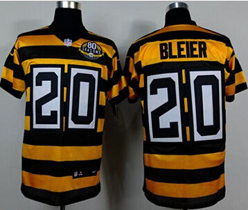 NEW Pittsburgh Steelers #20 Rocky Bleier Yellow Black Alternate 80TH Throwback NFL Elite Jersey NEW Pittsburgh Steelers #20 Rocky Bleier Yellow Black Alternate 80TH Throwback NFL Elite Jersey