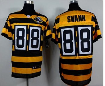 NEW Pittsburgh Steelers #88 Lynn Swann Yellow Black Alternate 80TH Throwback NFL Elite Jersey NEW Pittsburgh Steelers #88 Lynn Swann Yellow Black Alternate 80TH Throwback NFL Elite Jersey