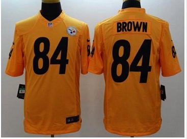 NEW Pittsburgh Steelers #84 Antonio Brown Gold NFL Limited Jersey