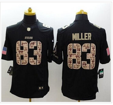 New Pittsburgh Steelers #83 Heath Miller Black NFL Limited Salute to Service jersey