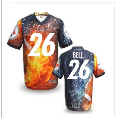 Pittsburgh Steelers #26 BELL Men's Stitched NFL Elite Fanatical Version Jersey (10)