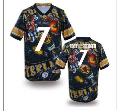 Pittsburgh Steelers #7 ROETHLISBERGER Men's Stitched NFL Elite Fanatical Version Jersey (1)
