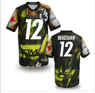 Pittsburgh Steelers #12 BRADSHAW Men's Stitched NFL Elite Fanatical Version Jersey (6)