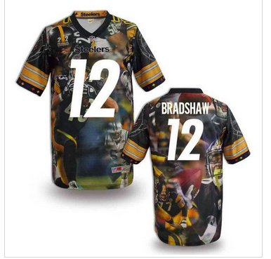 Pittsburgh Steelers #12 BRADSHAW Men's Stitched NFL Elite Fanatical Version Jersey (5) Pittsburgh Steelers #12 BRADSHAW Men's Stitched NFL Elite Fanatical Version Jersey (5)
