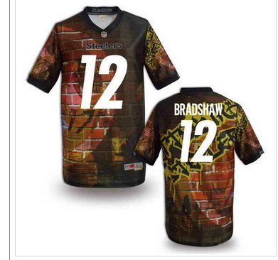 Pittsburgh Steelers #12 BRADSHAW Men's Stitched NFL Elite Fanatical Version Jersey (4)