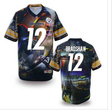 Pittsburgh Steelers #12 BRADSHAW Men's Stitched NFL Elite Fanatical Version Jersey (2) Pittsburgh Steelers #12 BRADSHAW Men's Stitched NFL Elite Fanatical Version Jersey (2)