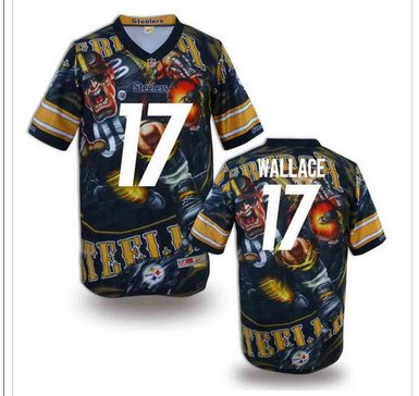 Pittsburgh Steelers #17 WALLACE Men's Stitched NFL Elite Fanatical Version Jersey (1)