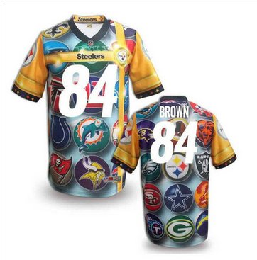 Pittsburgh Steelers #84 BROWN Men's Stitched NFL Elite Fanatical Version Jersey (9)