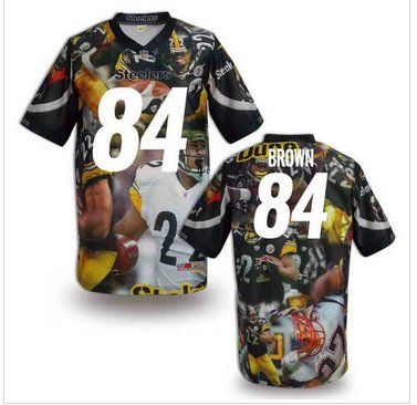 Pittsburgh Steelers #84 BROWN Men's Stitched NFL Elite Fanatical Version Jersey (7)