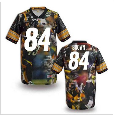 Pittsburgh Steelers #84 BROWN Men's Stitched NFL Elite Fanatical Version Jersey (5)