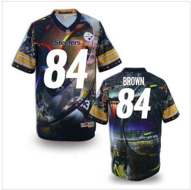 Pittsburgh Steelers #84 BROWN Men's Stitched NFL Elite Fanatical Version Jersey (2) Pittsburgh Steelers #84 BROWN Men's Stitched NFL Elite Fanatical Version Jersey (2)