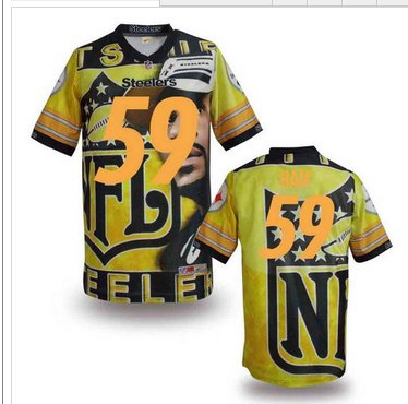 Pittsburgh Steelers #59 HAM Men's Stitched NFL Elite Fanatical Version Jersey (3)