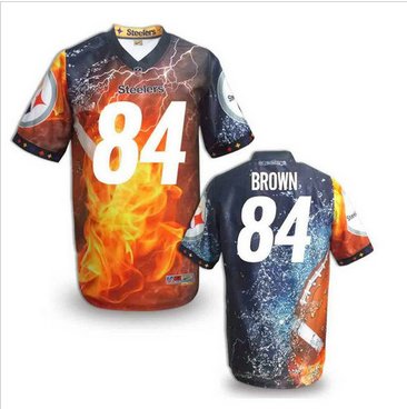 Pittsburgh Steelers #84 BROWN Men's Stitched NFL Elite Fanatical Version Jersey