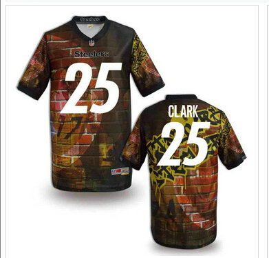 Pittsburgh Steelers #25 CLARK Men's Stitched NFL Elite Fanatical Version Jersey (4) Pittsburgh Steelers #25 CLARK Men's Stitched NFL Elite Fanatical Version Jersey (4)