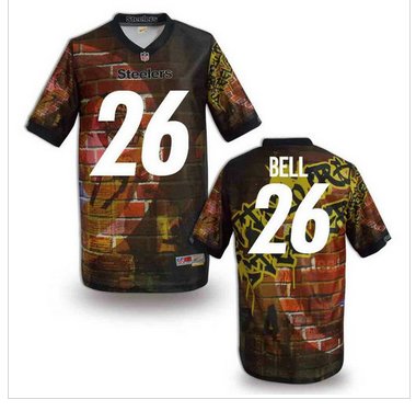 Pittsburgh Steelers #26 BELL Men's Stitched NFL Elite Fanatical Version Jersey (4)