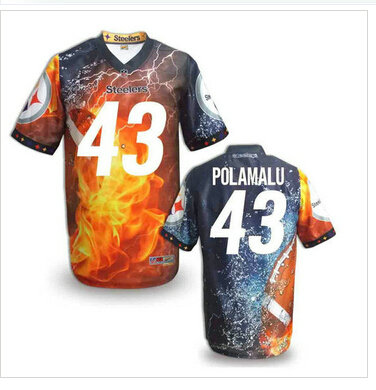 Pittsburgh Steelers #43 POLAMALU Men's Stitched NFL Elite Fanatical Version Jersey (10)