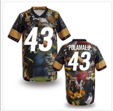 Pittsburgh Steelers #43 POLAMALU Men's Stitched NFL Elite Fanatical Version Jersey (5)