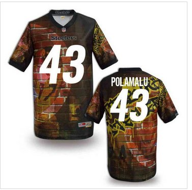 Pittsburgh Steelers #43 POLAMALU Men's Stitched NFL Elite Fanatical Version Jersey (4)