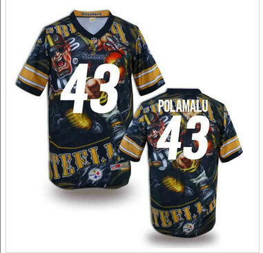 Pittsburgh Steelers #43 POLAMALU Men's Stitched NFL Elite Fanatical Version Jersey (1)