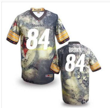 Pittsburgh Steelers #84 BROWN Men's Stitched NFL Elite Fanatical Version Jersey (10) Pittsburgh Steelers #84 BROWN Men's Stitched NFL Elite Fanatical Version Jersey (10)