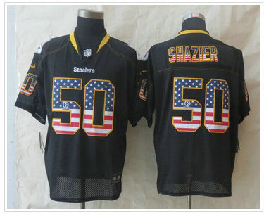 New Pittsburgh Steelers #50 Ryan Shazier USA Flag Fashion Black Elite Jersey