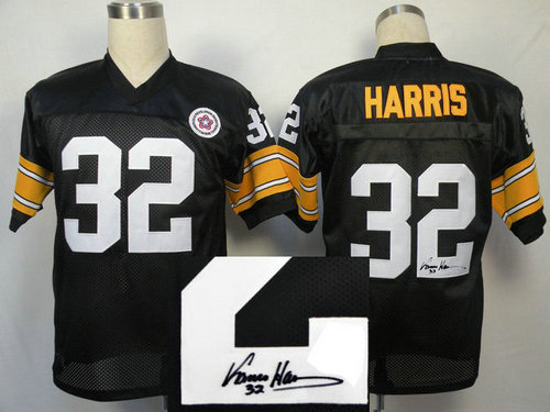 Pittsburgh Steelers 32# Harris Black Throwback Jersey(Signed Elite) Pittsburgh Steelers 32# Harris Black Throwback Jersey(Signed Elite)