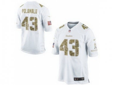 NEW Pittsburgh Steelers #43 Troy Polamalu White Jerseys(game USA)