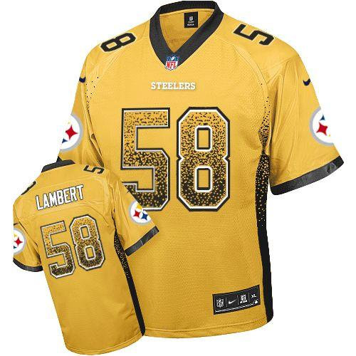 NEW Pittsburgh Steelers #58 Jack Lambert Gold Stitched NFL Elite Drift Fashion Jersey NEW Pittsburgh Steelers #58 Jack Lambert Gold Stitched NFL Elite Drift Fashion Jersey