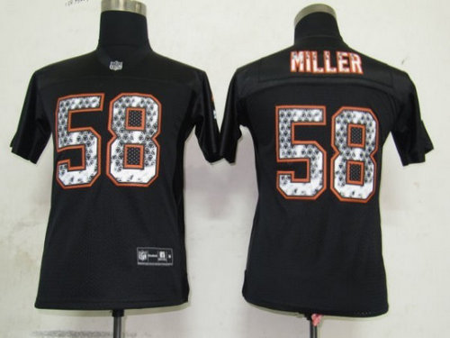 NFL Youth Denver Broncos 58 Miller Black United Sideline Jerseys