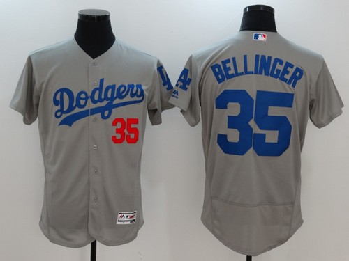 Dodgers #35 Cody Bellinger Grey Flexbase Authentic Collection Stitched MLB Kids Jersey