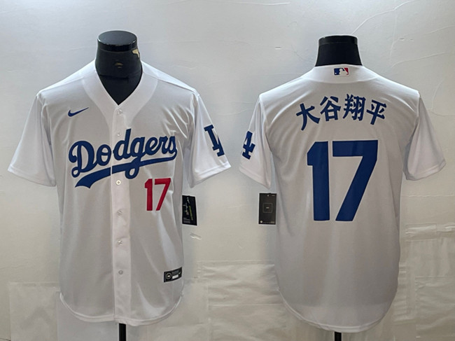 Men's Los Angeles Dodgers #17 大谷翔平 White With Patch Cool Base Stitched Baseball Jersey Men's Los Angeles Dodgers #17 大谷翔平 White With Patch Cool Base Stitched Baseball Jersey