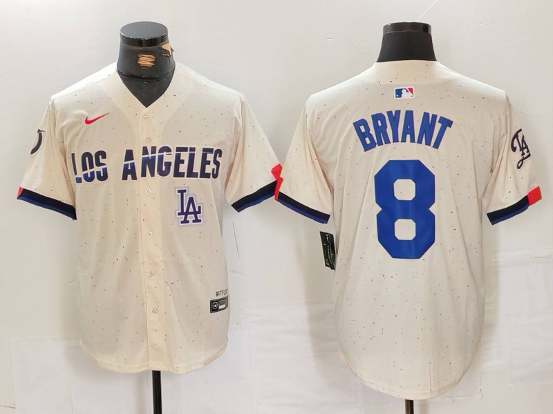 Men's Los Angeles Dodgers #8 Kiké Hernández Cream Stitched Baseball Jersey 6 Men's Los Angeles Dodgers #8 Kiké Hernández Cream Stitched Baseball Jersey 6