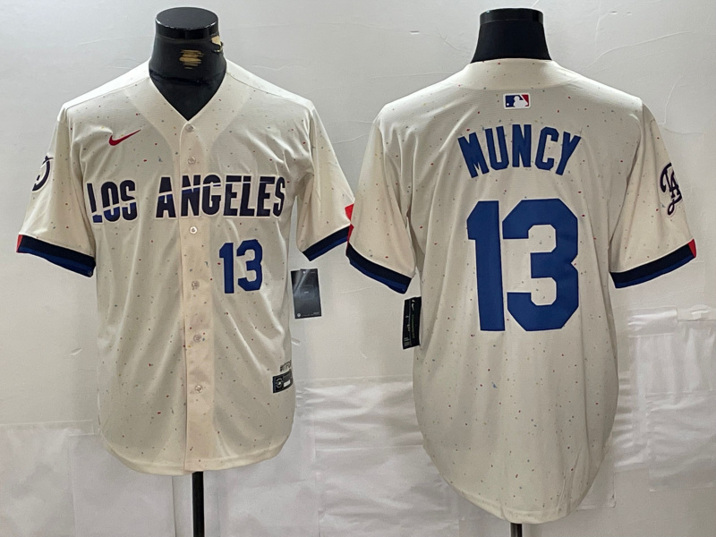Men's Los Angeles Dodgers #13 Max Muncy Cream Stitched Baseball Jersey 1