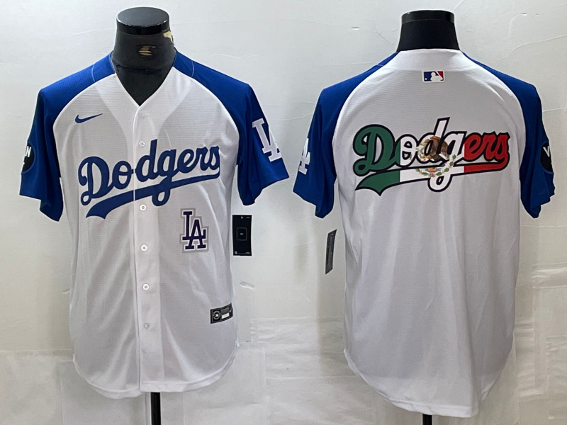 Men's Los Angeles Dodgers Big Logo White Blue Vin Patch Cool Base Stitched Baseball Jersey 2 Men's Los Angeles Dodgers Big Logo White Blue Vin Patch Cool Base Stitched Baseball Jersey 2