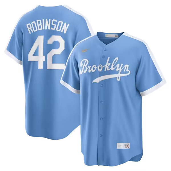 Men's Los Angeles Dodgers #42 Jackie Robinson Light Blue Cool Base Stitched Baseball Jersey Men's Los Angeles Dodgers #42 Jackie Robinson Light Blue Cool Base Stitched Baseball Jersey