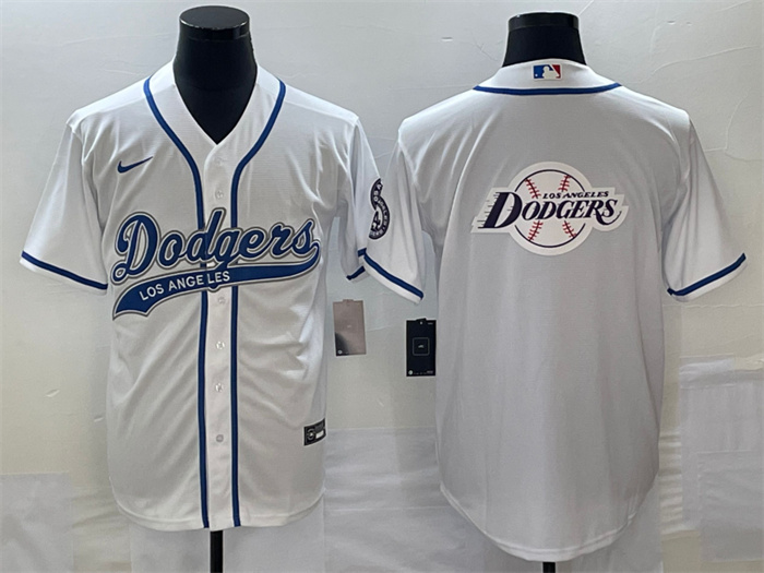 Men's Los Angeles Dodgers White Team Big Logo Cool Base Stitched Baseball Jersey Men's Los Angeles Dodgers White Team Big Logo Cool Base Stitched Baseball Jersey