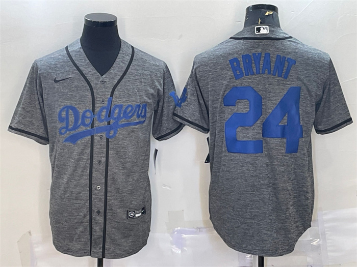 Men's Los Angeles Dodgers #24 Kobe Bryant Grey Cool Base Stitched Jersey Men's Los Angeles Dodgers #24 Kobe Bryant Grey Cool Base Stitched Jersey