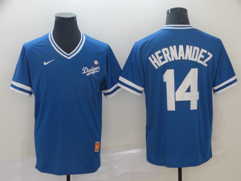 Dodgers 14 Enrique Hernandez Royal Throwback Jersey Dodgers 14 Enrique Hernandez Royal Throwback Jersey