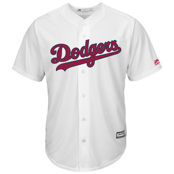 Los Angeles Dodgers Majestic Fashion Stars & Stripes Cool Base Jersey - White Los Angeles Dodgers Majestic Fashion Stars & Stripes Cool Base Jersey - White