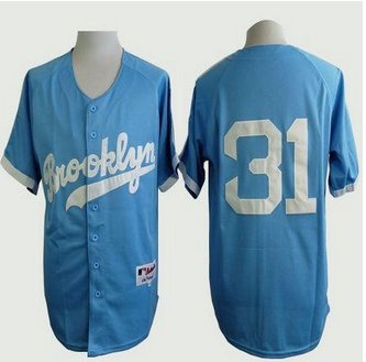 Los Angeles Dodgers #31 Joc Pederson Light Blue Cooperstown Stitched Baseball Jersey