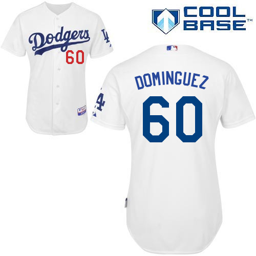 Los Angeles Dodgers#60 Dominguez Majestic Authentic White Jersey Los Angeles Dodgers#60 Dominguez Majestic Authentic White Jersey