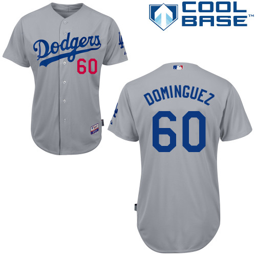 Los Angeles Dodgers#60 Dominguez Majestic Authentic Grey Jersey Los Angeles Dodgers#60 Dominguez Majestic Authentic Grey Jersey
