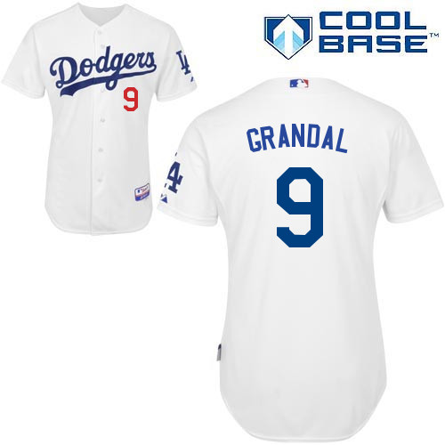 Los Angeles Dodgers#9 Grandal Majestic Authentic White Jersey