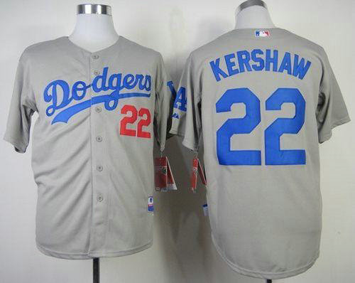 Los Angeles Dodgers #22 Clayton Kershaw Grey Baseball MLB Jersey Los Angeles Dodgers #22 Clayton Kershaw Grey Baseball MLB Jersey