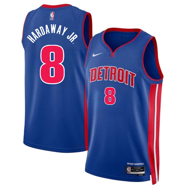 Men's Detroit Pistons #8 Tim Hardaway Jr Blue 2024 Icon Edition Stitched Jersey Men's Detroit Pistons #8 Tim Hardaway Jr Blue 2024 Icon Edition Stitched Jersey