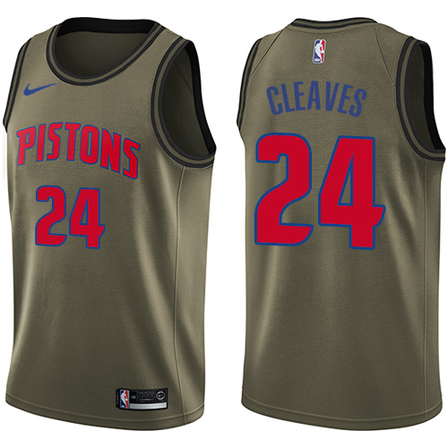 Nike Pistons #24 Mateen Cleaves Green Salute to Service NBA Swingman Jersey Nike Pistons #24 Mateen Cleaves Green Salute to Service NBA Swingman Jersey