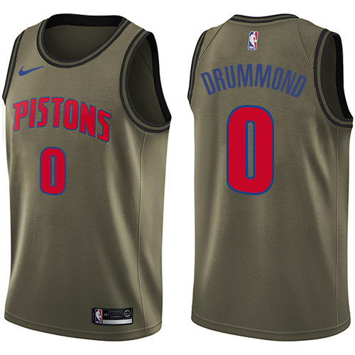 Nike Pistons #0 Andre Drummond Green Salute to Service NBA Swingman Jersey Nike Pistons #0 Andre Drummond Green Salute to Service NBA Swingman Jersey