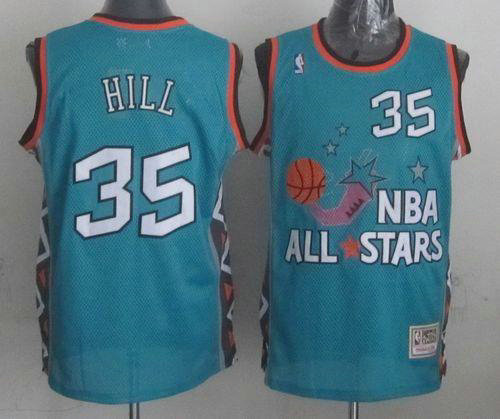 Detroit Pistons Mitchell And Ness #35 Grant Hill Light Blue 1996 All star NBA Jersey Detroit Pistons Mitchell And Ness #35 Grant Hill Light Blue 1996 All star NBA Jersey